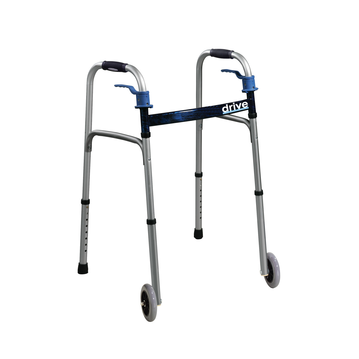 Deluxe Trigger Release Folding Walker with 5" Wheels