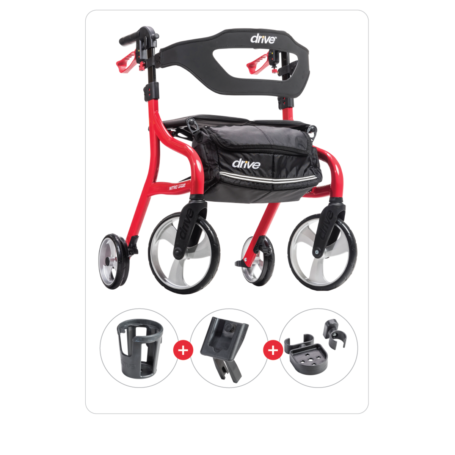 Nitro® Sprint Rollator with Accessories (Red)