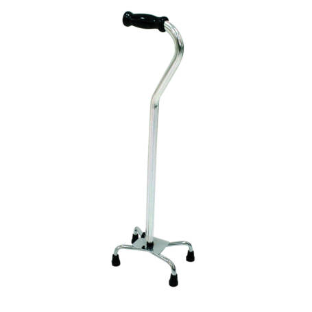 Bariatric Heavy Duty Quad Cane, Small Base (Silver)