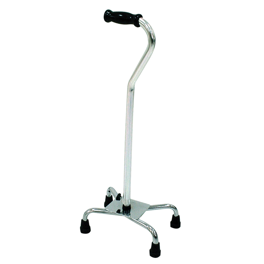 Bariatric Heavy Duty Quad Cane, Small Base (Silver) - Image 3