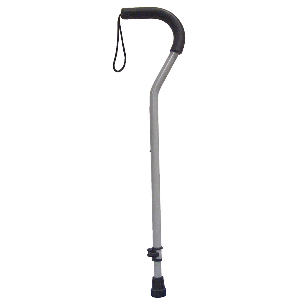 Drive Medical Offset Aluminum Cane with Tab-Loc Silencer (Black)