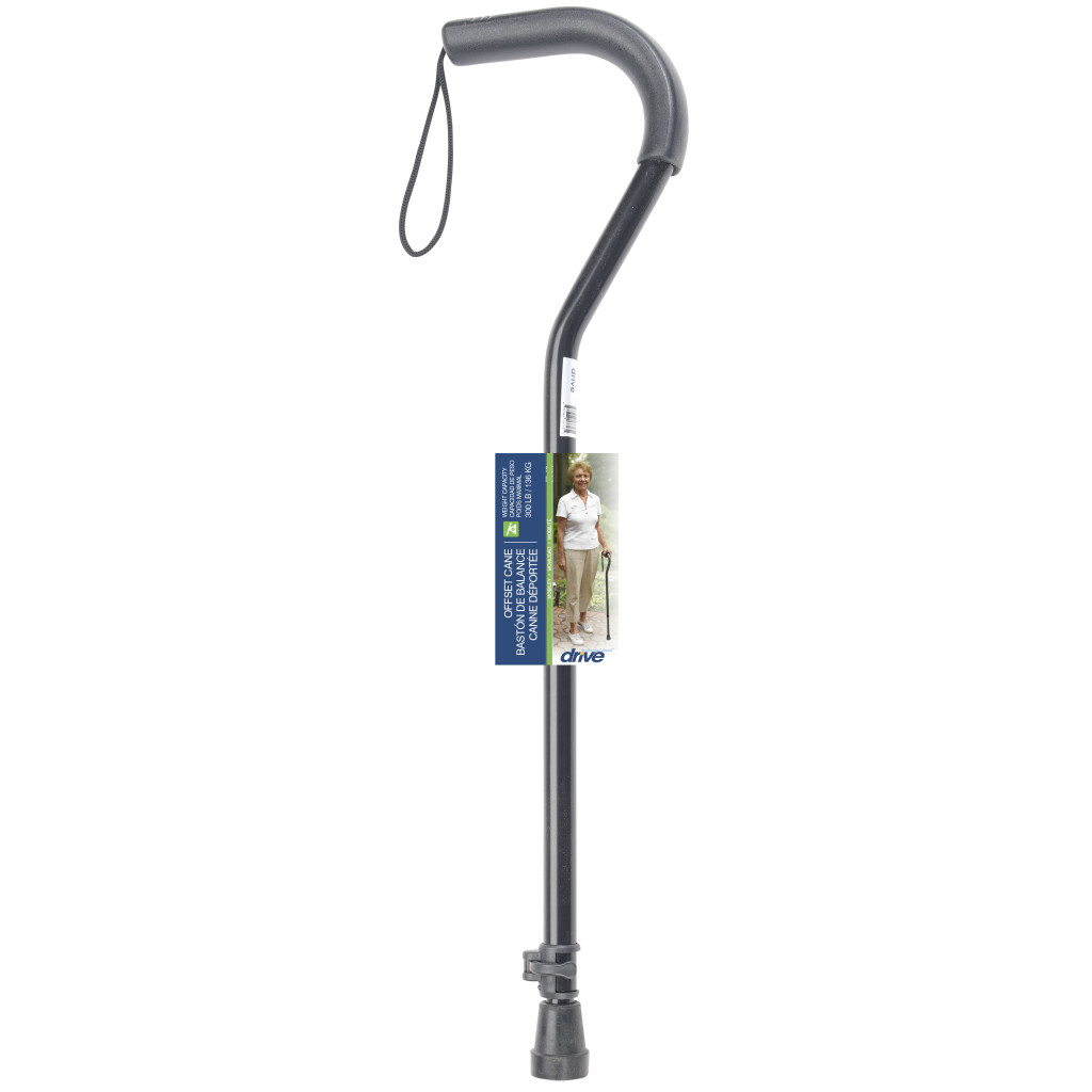 Drive Medical Offset Aluminum Cane with Tab-Loc Silencer (Black) - Image 3