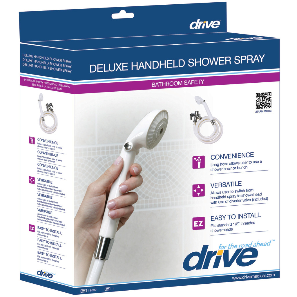 Drive Medical Deluxe Handheld Shower Spray with Diverter Valve - Image 4