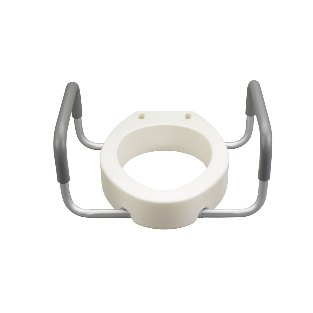 Premium Raised Toilet Seat with Removable Arms (Elongated)