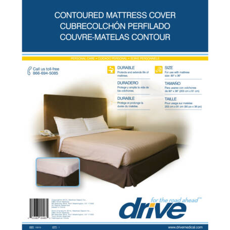 Drive Medical Contoured Mattress Cover (Twin, 36" x 80" x 6")