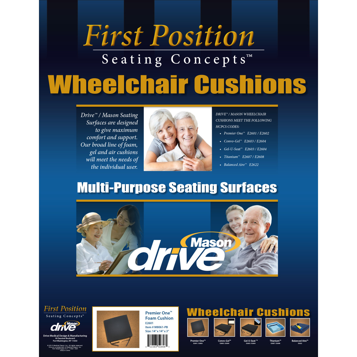 Premier One General Use Foam Cushion (22"W x 18"D, Bariatric) - Image 3