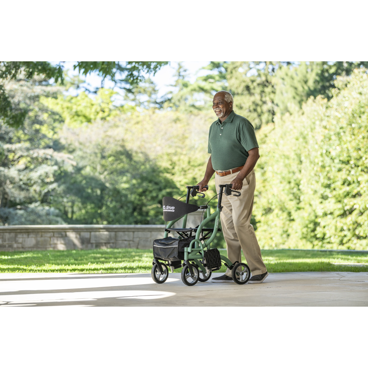 MD by Drive Fusion 2 in 1 Rollator/Transport Chair (Black) - Image 11