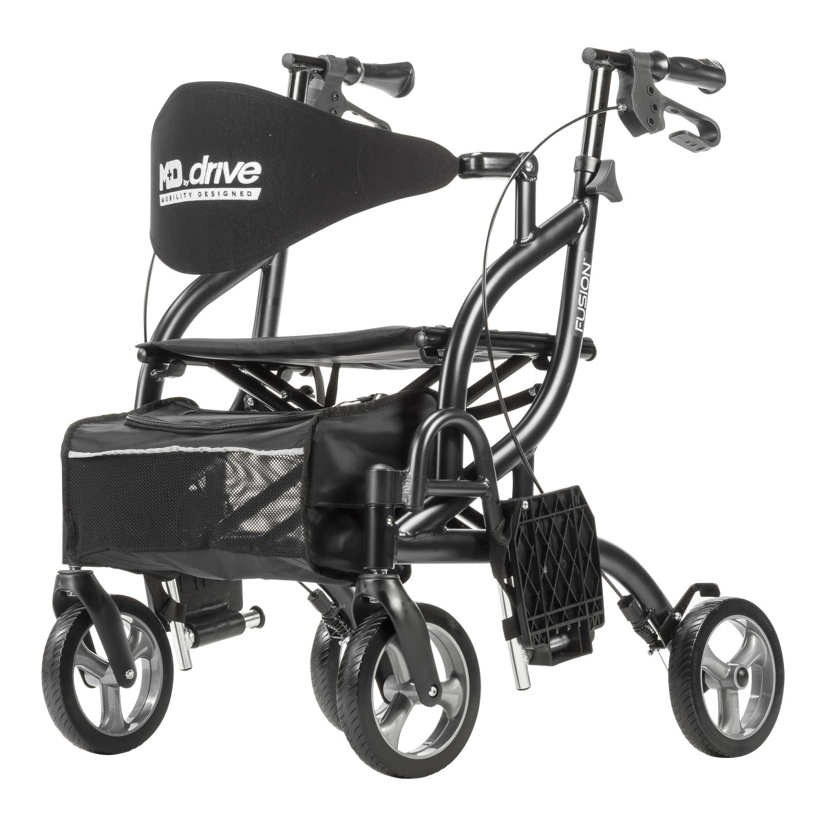 MD by Drive Fusion 2 in 1 Rollator/Transport Chair (Black) - Image 18