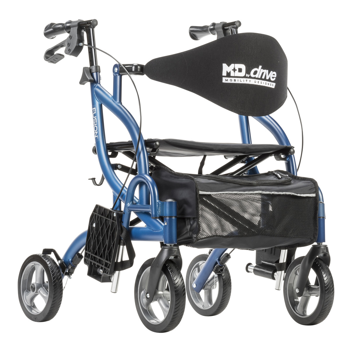 MD by Drive Fusion 2 in 1 Rollator/Transport Chair (Blue) - Image 5