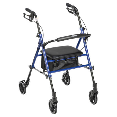 Adjustable Height Rollator with 6" Casters (Blue)