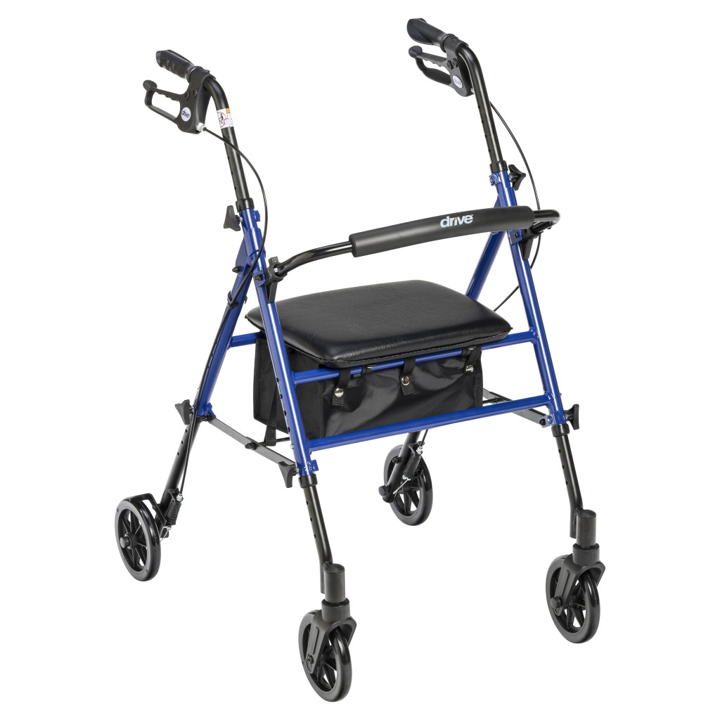 Adjustable Height Rollator with 6" Casters (Blue)