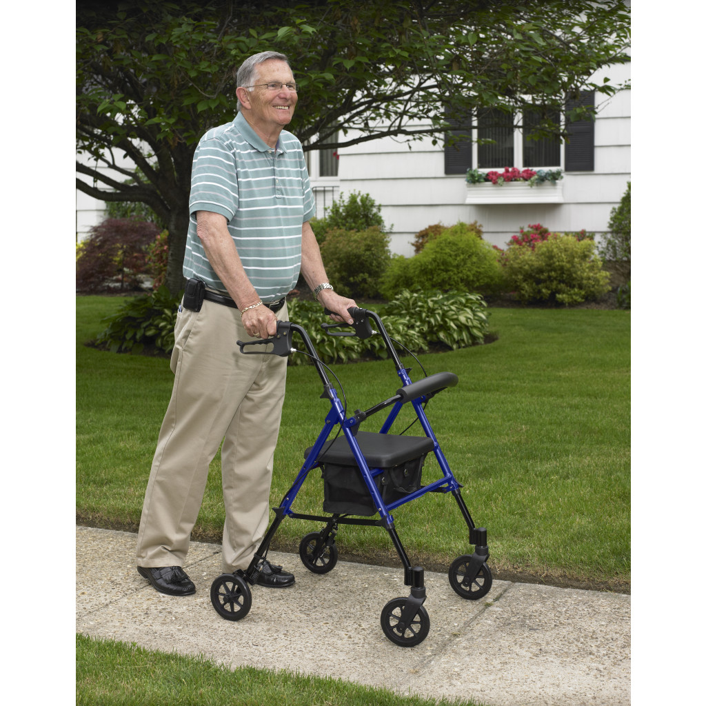 Adjustable Height Rollator with 6" Casters (Blue) - Image 2