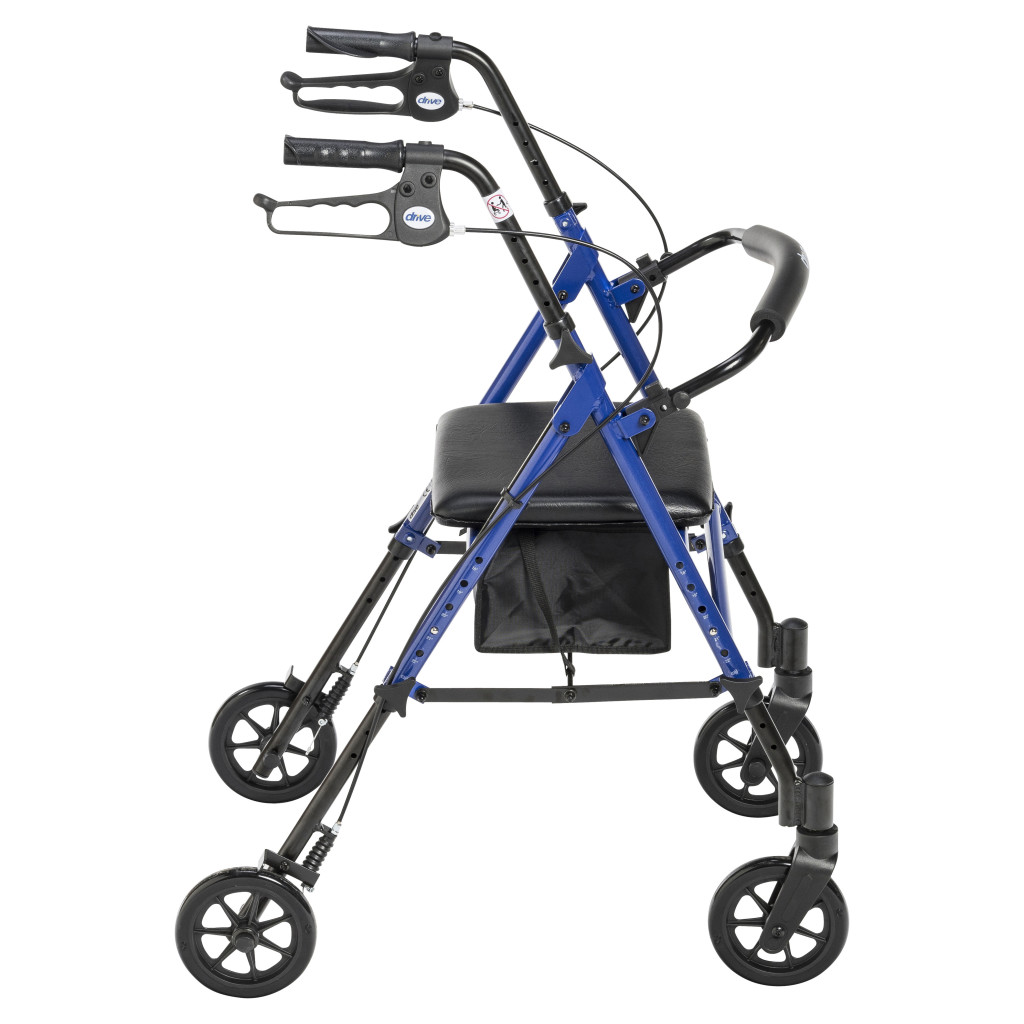 Adjustable Height Rollator with 6" Casters (Blue) - Image 5