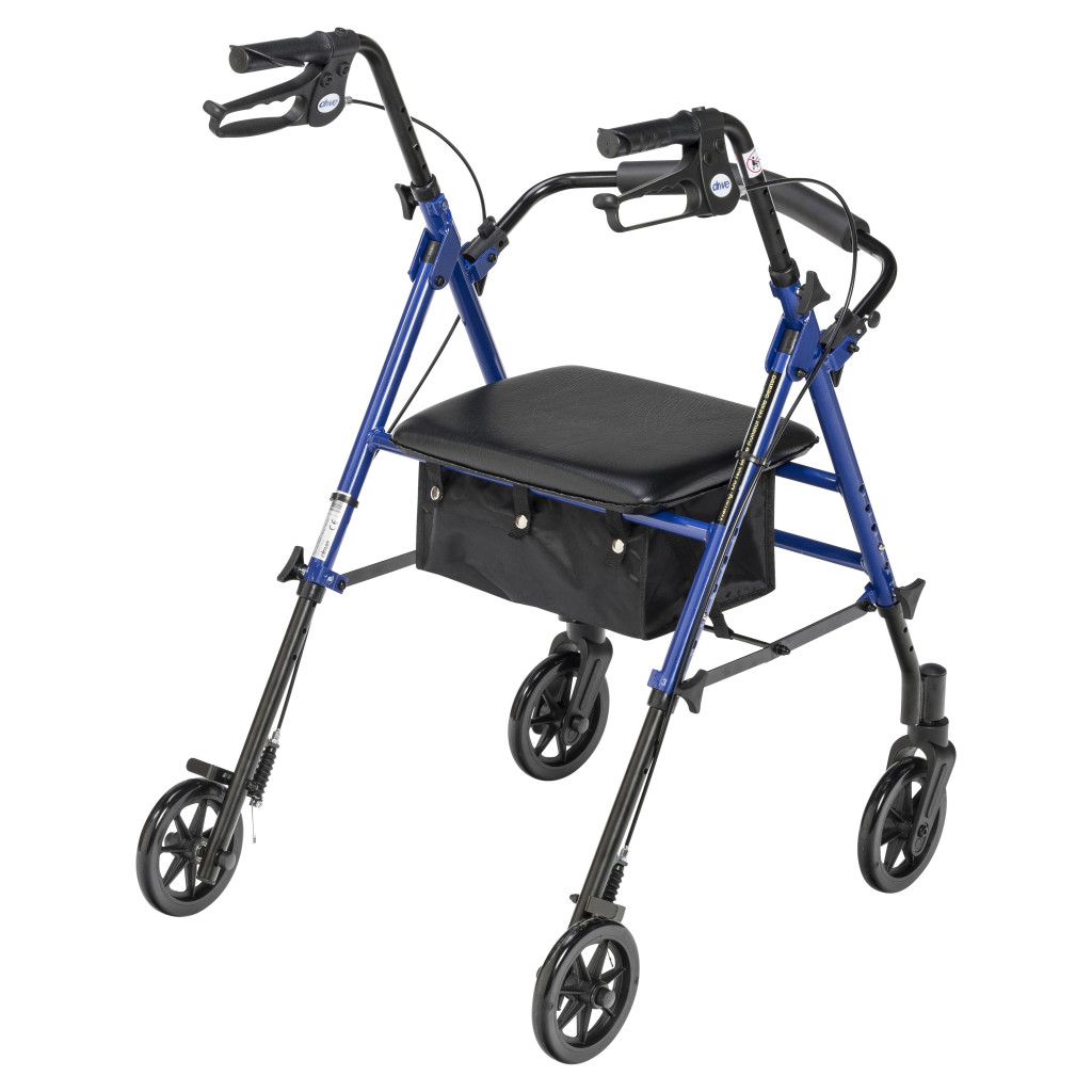 Adjustable Height Rollator with 6" Casters (Blue) - Image 6