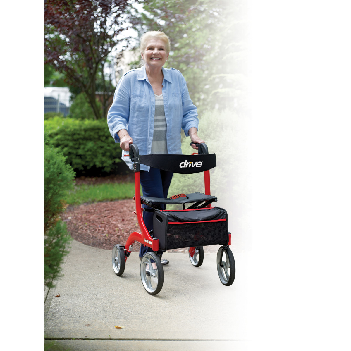 Nitro Aluminum Rollator (Standard Height, 10" Casters) - Image 2