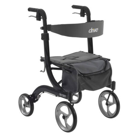 Nitro Aluminum Rollator (Black, Standard Height)