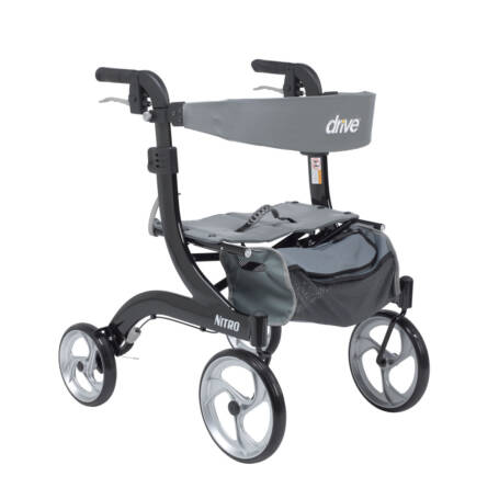 Nitro Aluminum Rollator, Hemi Height (Black)