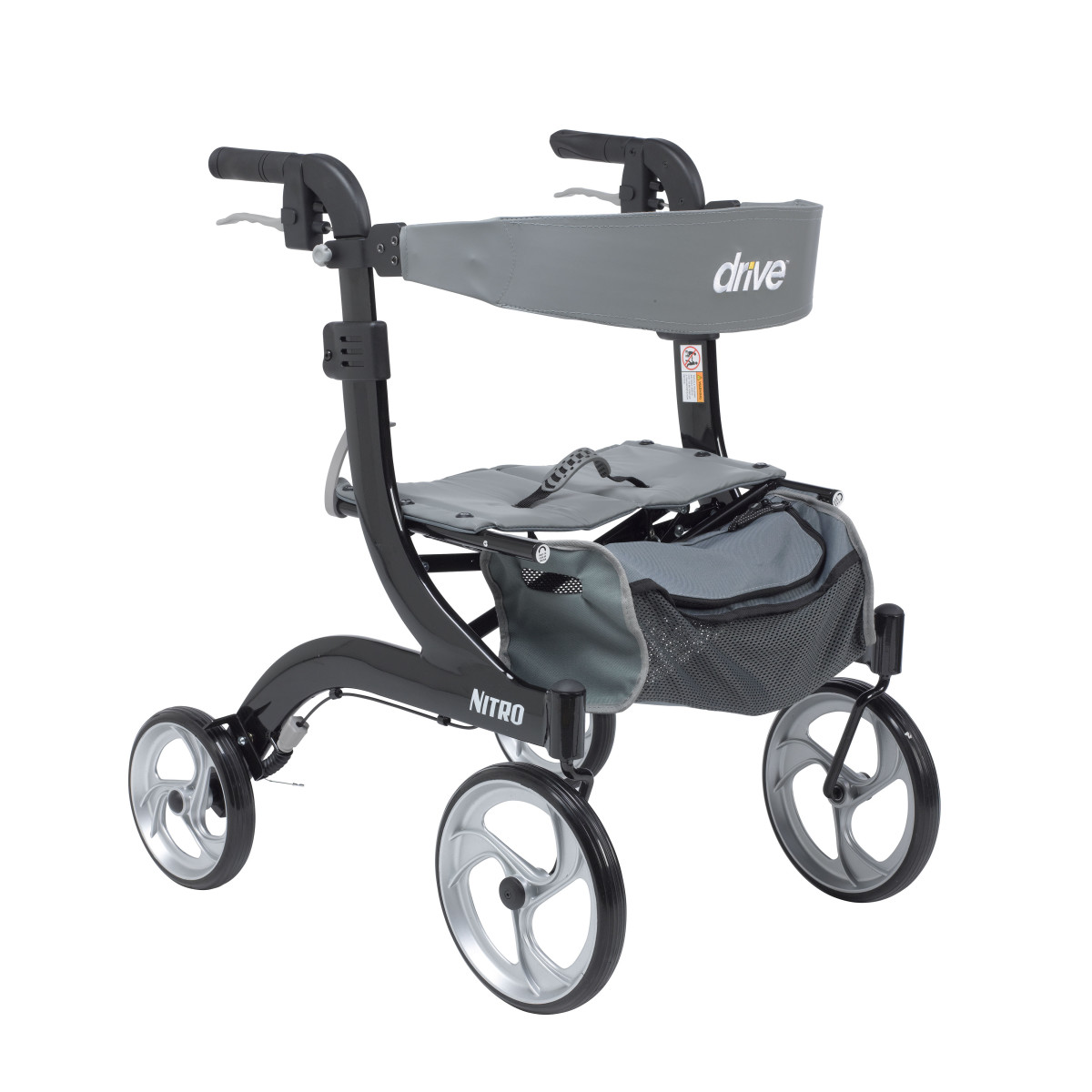 Nitro Aluminum Rollator, Hemi Height (Black) - Image 2