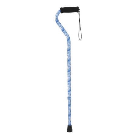 Drive Medical Foam Grip Offset Handle Walking Cane (Swirl Pattern)