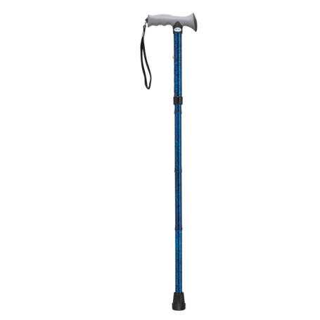 Aluminum Folding Cane with Gel Grip, Height Adjustable (Black Crackle)