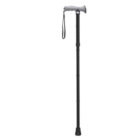 Aluminum Folding Cane with Gel Grip, Height Adjustable (Black)