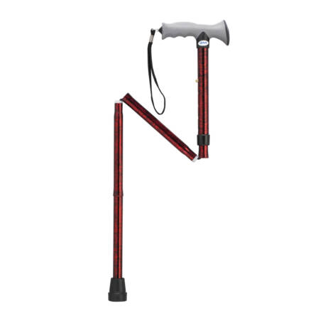 Aluminum Folding Canes with Gel Grip (Red Crackle)
