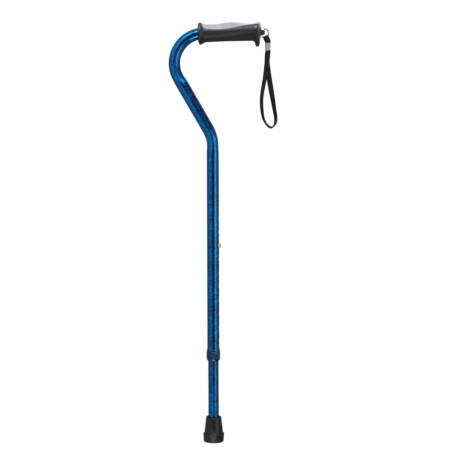 Gel Grip Aluminum Offset Canes (Blue Crackle)