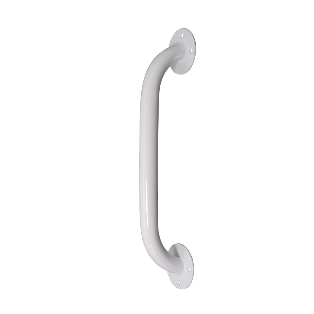 12" White Powder-Coated Grab Bar