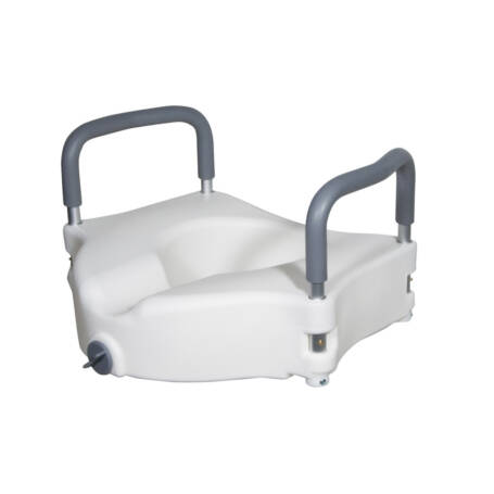 2-in-1 Locking Raised Toilet Seat with Tool-free Removable Arms