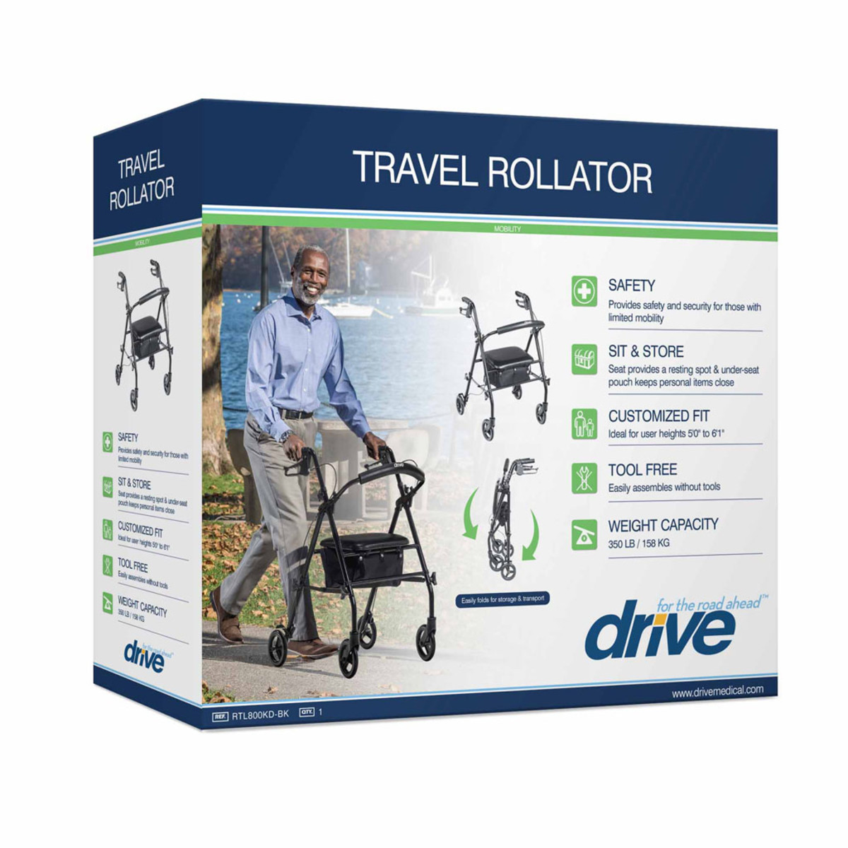 Travel Rollator (Black) - Image 4